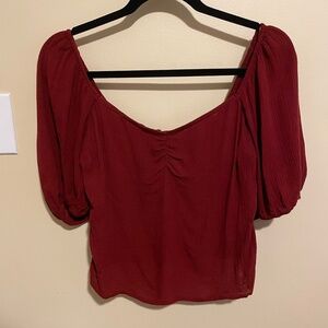 Abercrombie & Fitch Women's Medium Maroon Top